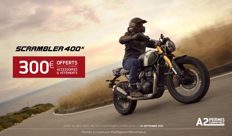 Offre Exceptionnelle pour l'Achat d'une Triumph Scrambler 400*