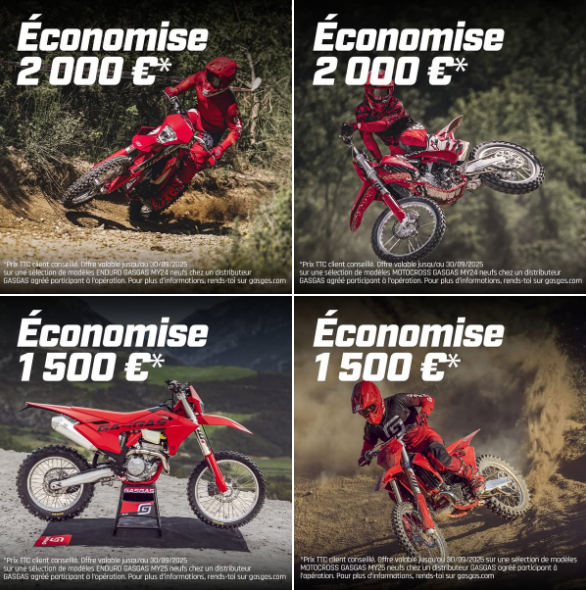 Grosse remise sur les GAS GAS 2024 & 2025 chez Accel'R Moto