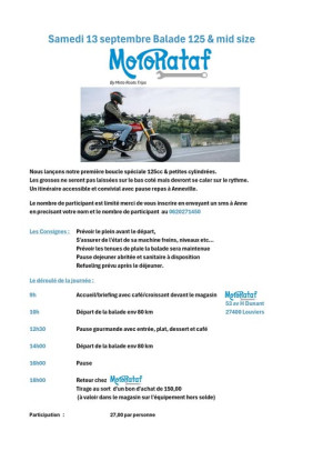 Balade spéciale 125 & mid-size – Samedi 13 septembre 2025
