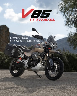 Venez découvrir la nouvelle Moto Guzzi V85TT Travel chez Atlantic Moto