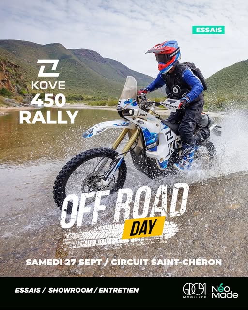 Venez essayer la Kove 450 Rally et bien d’autres motos en conditions réelles d’off-road