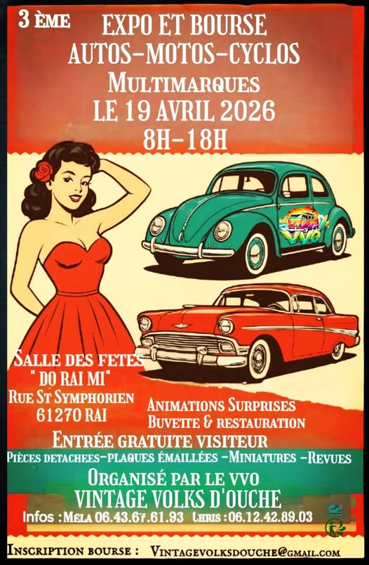 3ème Bourse d’échanges Auto – Moto – Cyclo & Expo voitures anciennes