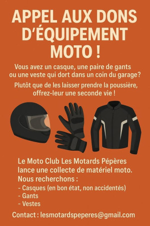 Le Moto Club Les Motards Pépères lance une collecte d'équipement