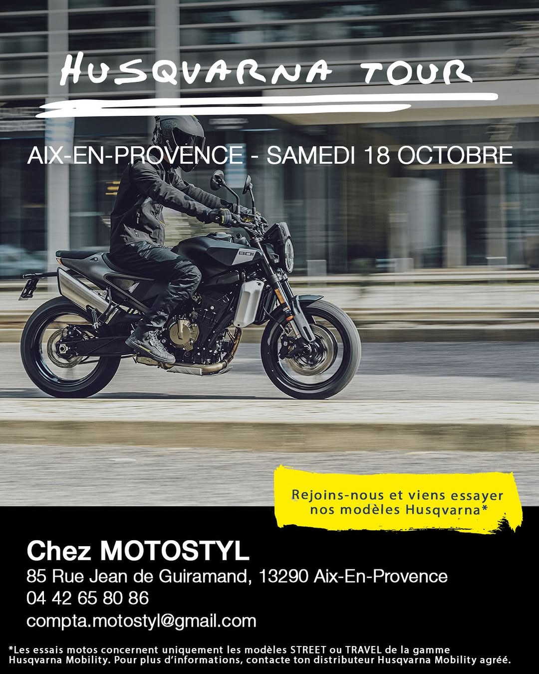 Husqvarna Tour fait étape dans notre concession Motostyl le Samedi 18 Octobre !