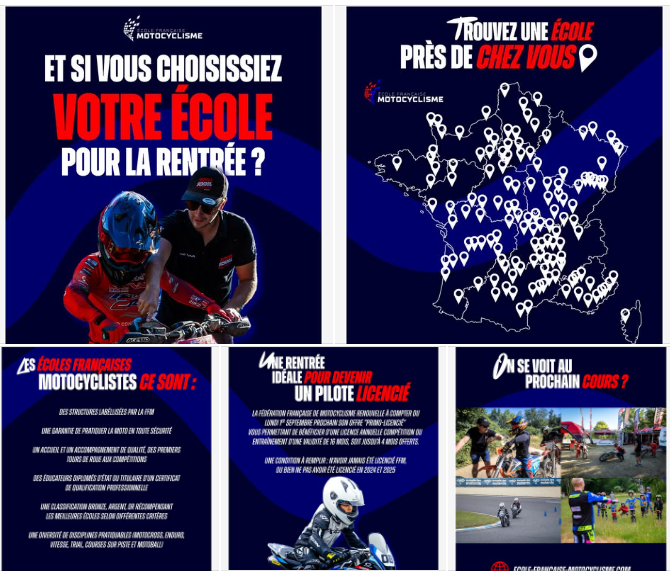 Les Écoles Françaises de Motocyclisme - choisissez parmi plus de 150 structures
