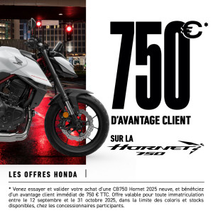 Dépêchez vous et profitez d'une offre exceptionnelle sur les HORNET 750 !