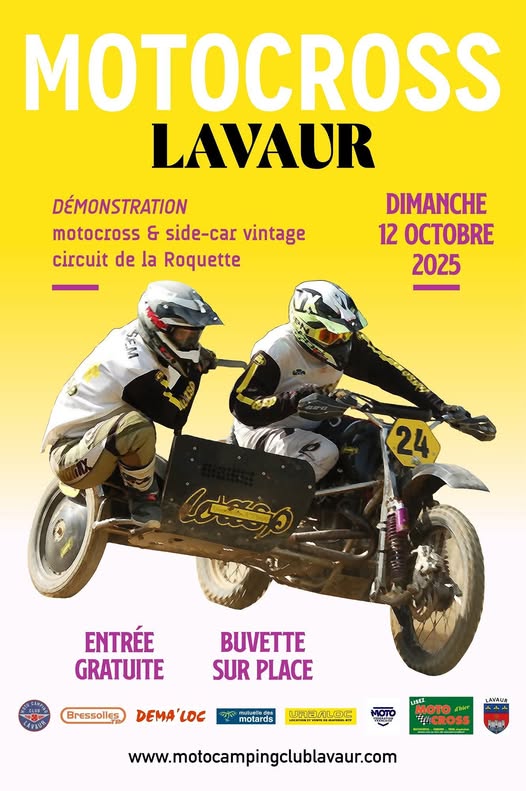 Démonstration de motocross & side-car vintage sur le circuit de Lavaur (81)