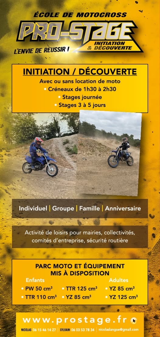 Stage Motocross organisé par Prostage