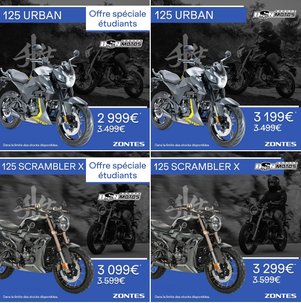 Offres spéciales ZONTES chez DSN Motos