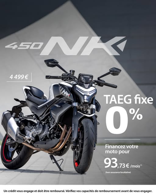 Offre exceptionnelle CFMOTO 450 NK