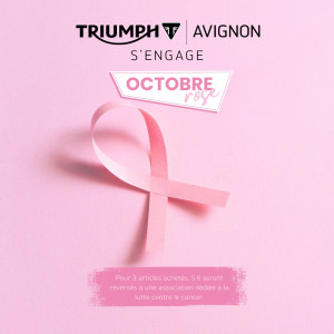 Ce mois-ci, Triumph Aix-en-Provence s’engage aux côtés de la lutte contre le cancer du sein.Pour 3 articles achetés, 5€ seront reversés à une association qui œuvre pour cette cause !