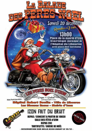 Balade des Pères Noël et Soirée Concert à Izon