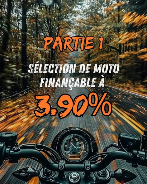 Votre prochaine moto neuve ou d'occasion en stock est finançable à 3,90 % sur 36 mois !