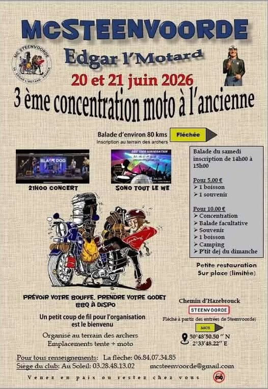 3ème Concentration Moto à l'ancienne à Steenvoorde