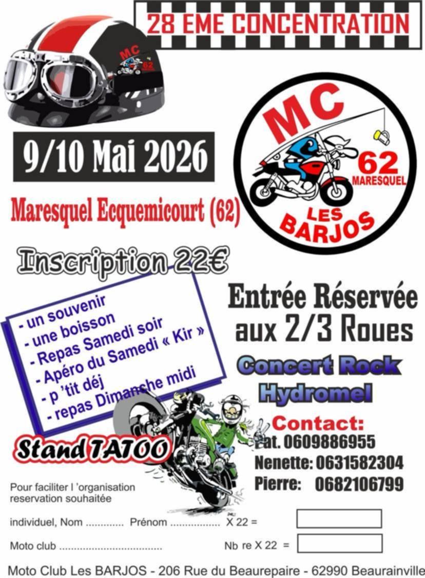 28ème Concentration Moto du MC Les Barjos 62
