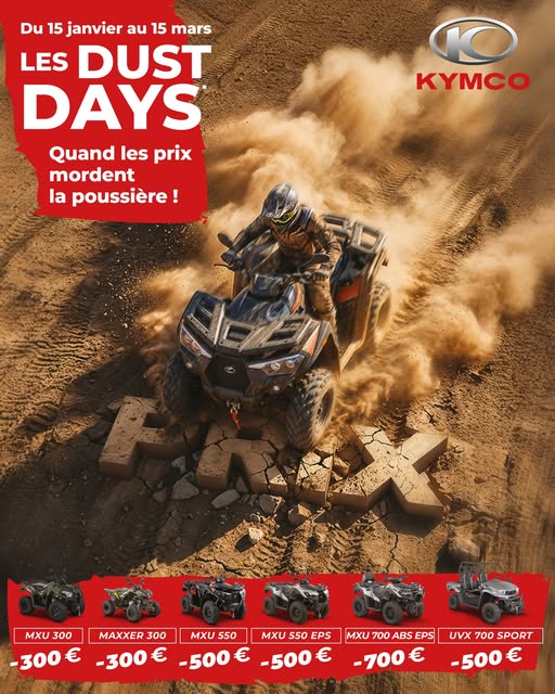 Profitez des Dust Days Kymco chez votre revendeur agréé