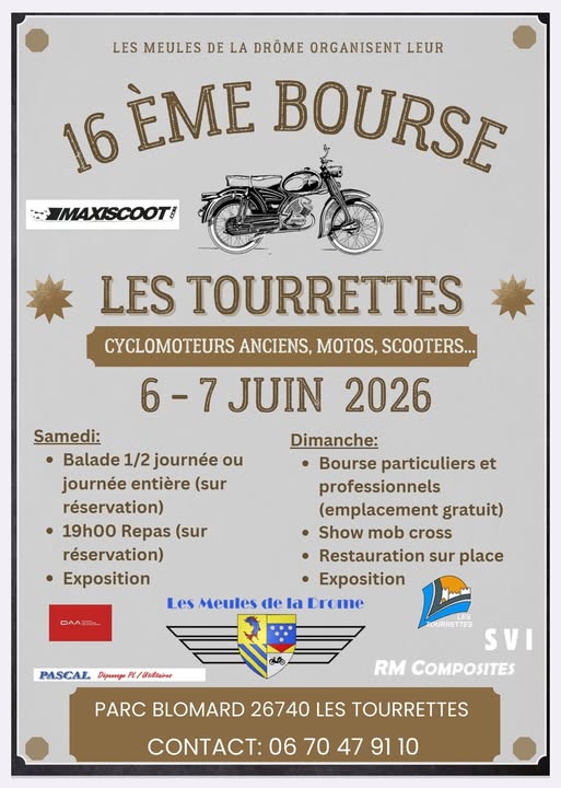 16ème Bourse anciens 2 roues à Les Tourettes
