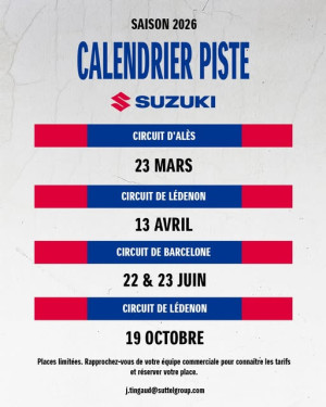 Calendrier des roulages sur piste de Moto Store 34