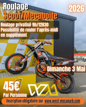 Roulage Scoot/Mecaboite sur le circuit de West Mecapark