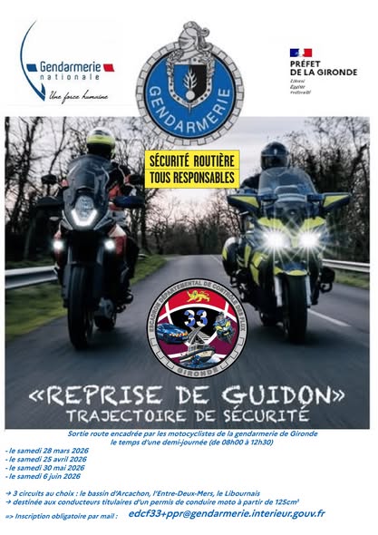 Demi-journée Reprise de Guidon proposée par la Gendarmerie de la Gironde