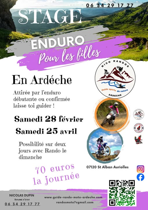 Stage Enduro pour les filles avec Nico Rando
