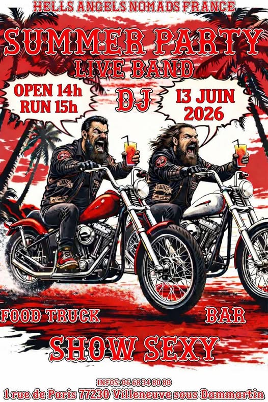 Summer Party des Hells Angels Nomads France à Villeneuve sous Dammartin (77)