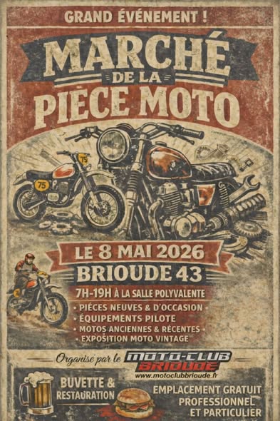 Marché de la pièce moto à Brioude