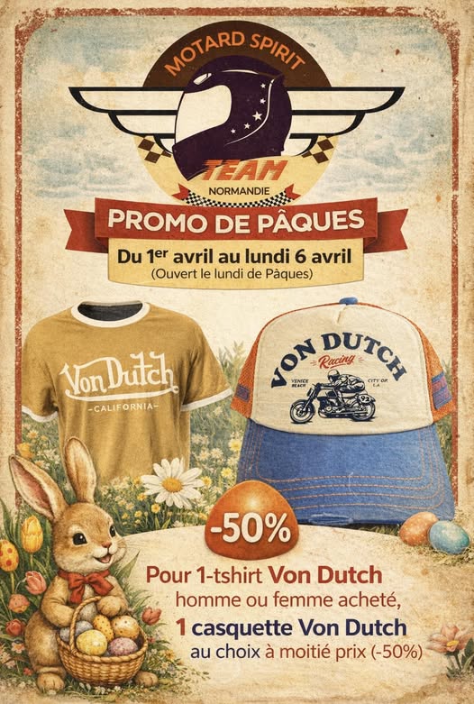 PROMO DE PÂQUES chez Motard Spirit Normandie