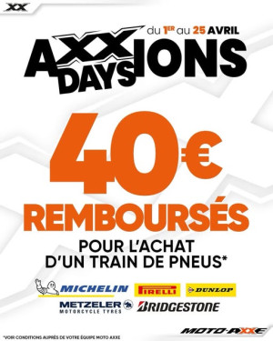 Offre pneumatique chez Vincent Motos - Moto Axxe de Mont de Marsan