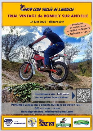 Ne manquez pas l’épreuve de « Trial Vintage de Romilly sur Andelle / Trophée Grand Ouest »
