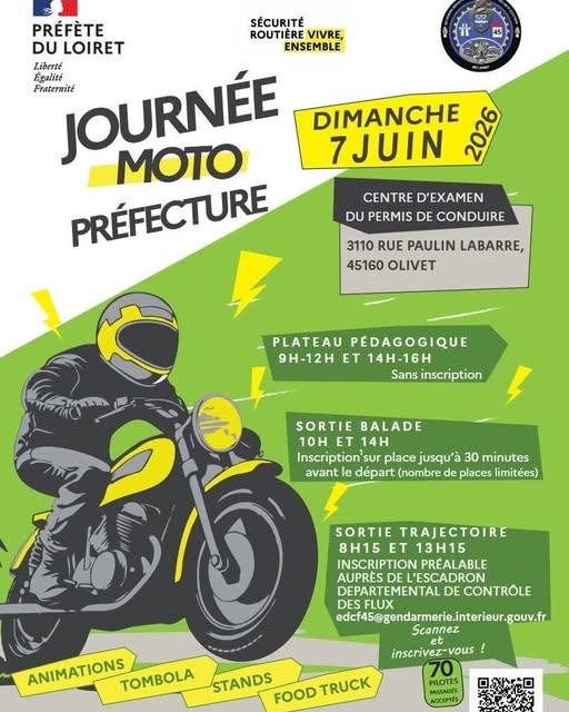 Journée Moto avec IRL 45 et la Préfecture du Loiret