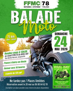  À l’occasion du KOOL DAY, on vous propose une petite balade moto 