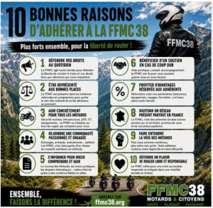 Nos 10 bonnes raisons pour adhérer à la FFMC