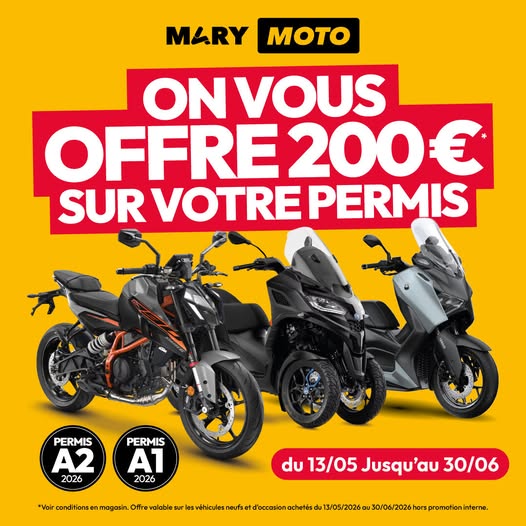 Jusqu'à 200 euros de remise sur votre permis moto A1 ou A2*