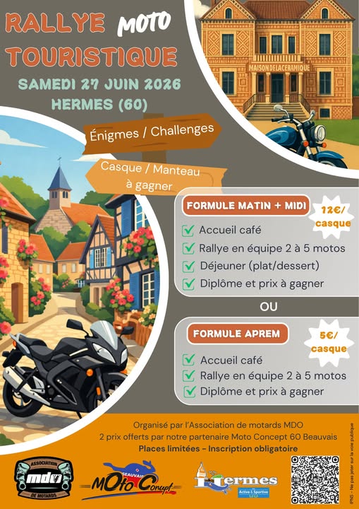 Rallye touristique organisé par Les Motards de l'Oise