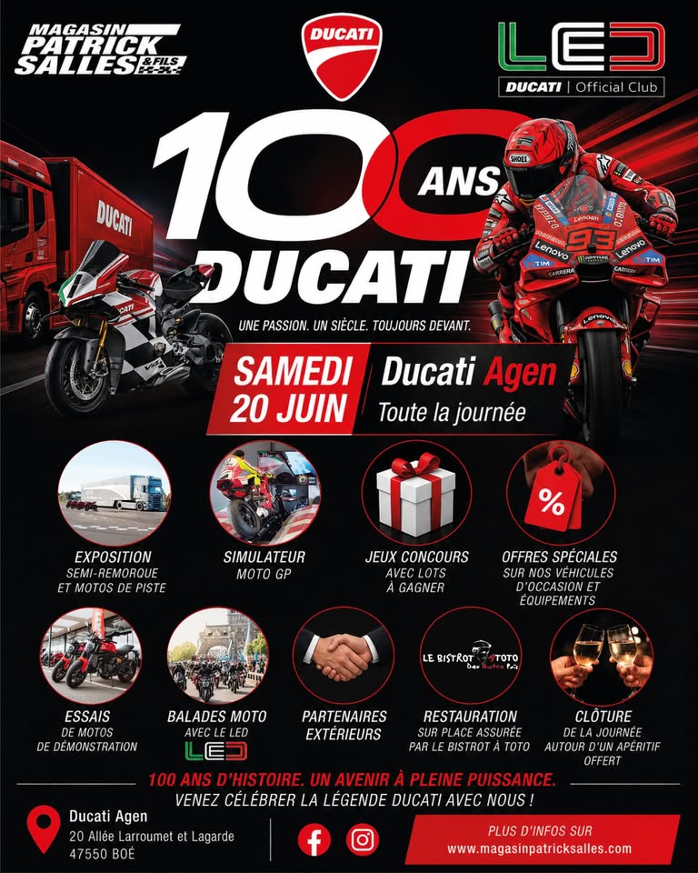 Ducati Agen fête les 100 ans de Ducati !