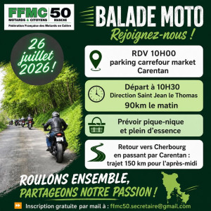 Balade moto organisée par la FFMC 50