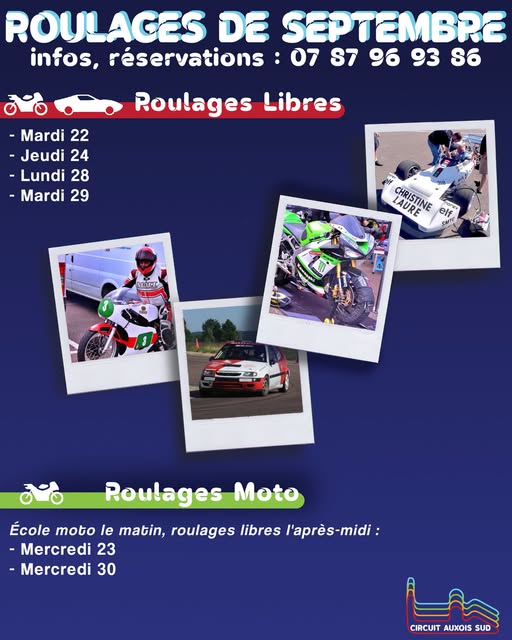 Circuit de l'Auxois - Il reste quelques dates en roulages libres en septembre